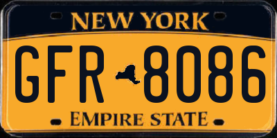 NY license plate GFR8086