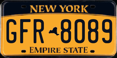 NY license plate GFR8089