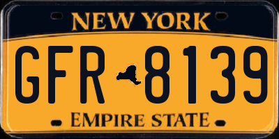 NY license plate GFR8139
