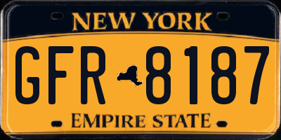 NY license plate GFR8187