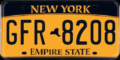 NY license plate GFR8208