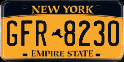 NY license plate GFR8230
