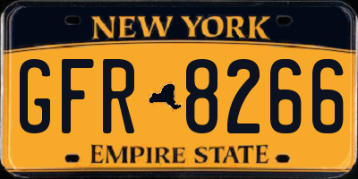 NY license plate GFR8266