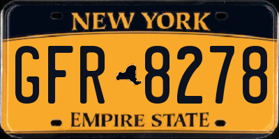 NY license plate GFR8278