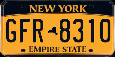 NY license plate GFR8310