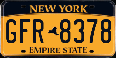 NY license plate GFR8378