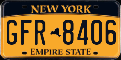 NY license plate GFR8406