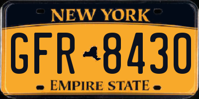 NY license plate GFR8430