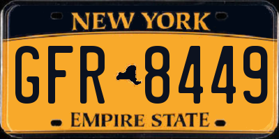 NY license plate GFR8449