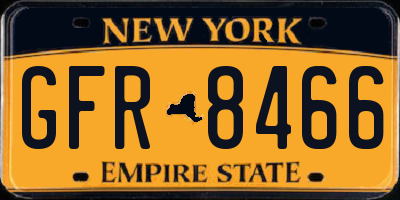 NY license plate GFR8466