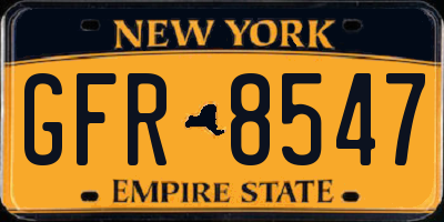 NY license plate GFR8547