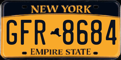 NY license plate GFR8684