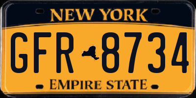 NY license plate GFR8734