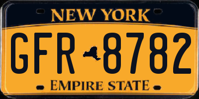NY license plate GFR8782