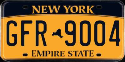 NY license plate GFR9004