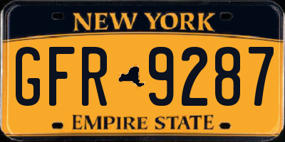 NY license plate GFR9287