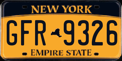 NY license plate GFR9326