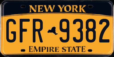 NY license plate GFR9382
