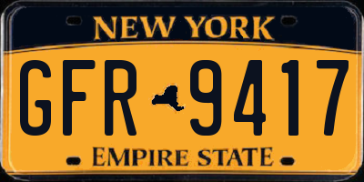 NY license plate GFR9417