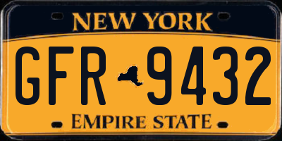 NY license plate GFR9432