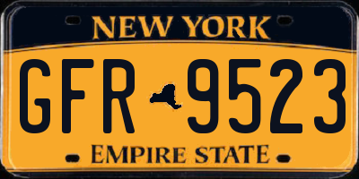 NY license plate GFR9523