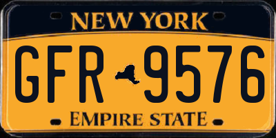 NY license plate GFR9576