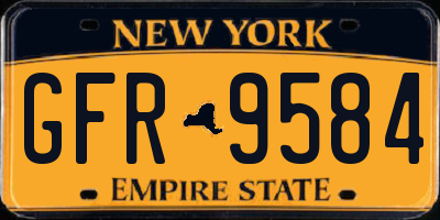 NY license plate GFR9584