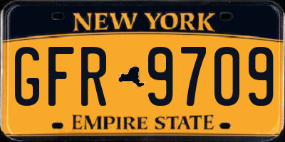 NY license plate GFR9709