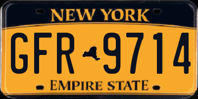 NY license plate GFR9714
