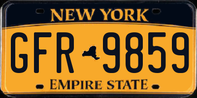 NY license plate GFR9859