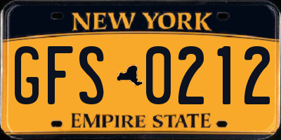 NY license plate GFS0212