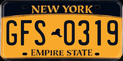 NY license plate GFS0319
