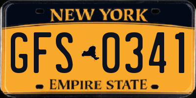 NY license plate GFS0341