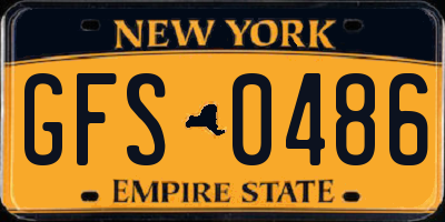 NY license plate GFS0486