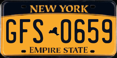 NY license plate GFS0659