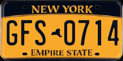 NY license plate GFS0714