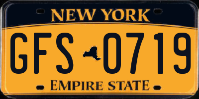 NY license plate GFS0719
