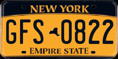 NY license plate GFS0822