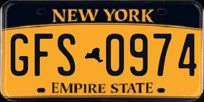 NY license plate GFS0974