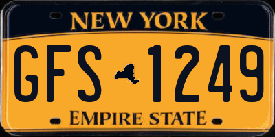 NY license plate GFS1249