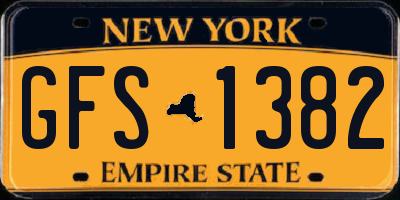 NY license plate GFS1382