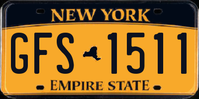 NY license plate GFS1511