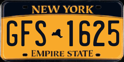 NY license plate GFS1625