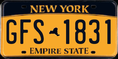 NY license plate GFS1831