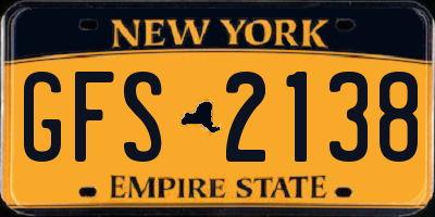 NY license plate GFS2138