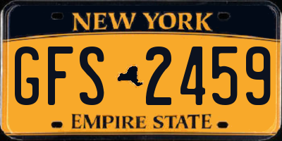 NY license plate GFS2459