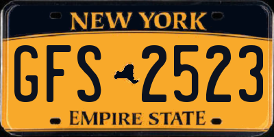 NY license plate GFS2523