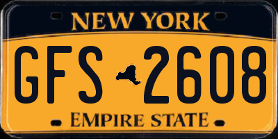 NY license plate GFS2608