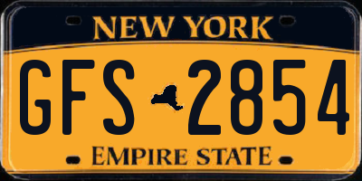 NY license plate GFS2854