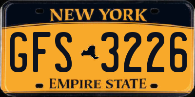 NY license plate GFS3226
